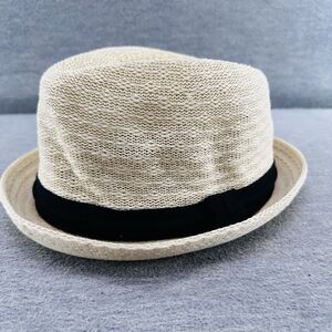 ORIGINAL WEATHERPROOF VINTAGE - Men's Beige w/ Black Band Size L/XL Fedora Hat